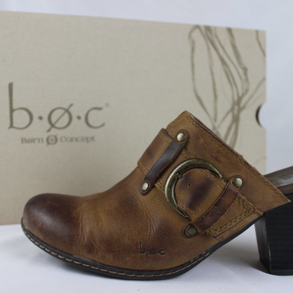 BOC Women's 'Suzi' Suede Leather Mule Clogs - Tan Peanut - Picture 3 of 3